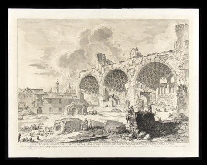 Giovanni Battista Piranesi : Veduta degli avanzi del Tablino della Casa aurea di Nerone detti volgarmente il...  - Auction Stampe antiche, moderne e carte geografiche - Bertolami Fine Art - Casa d'Aste