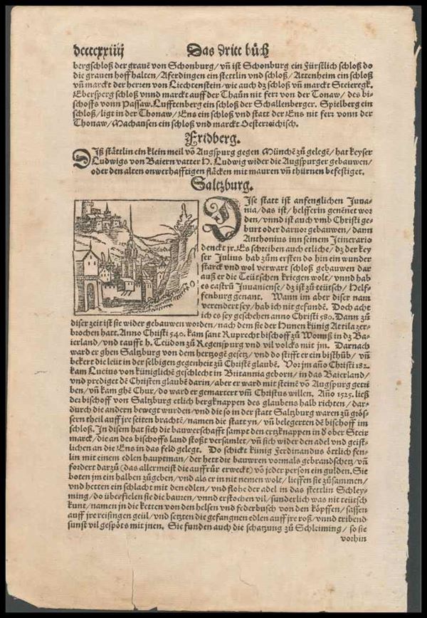 Fridberg, Salsburg, Passau e Brunswick...  - Auction Stampe antiche, moderne e carte geografiche - Bertolami Fine Art - Casa d'Aste