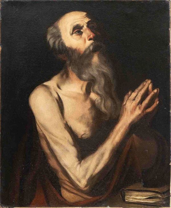 Jusepe de Ribera : San Girolamo penitente...  - Asta Dipinti e disegni antichi. Secoli XVI-XIX - Bertolami Fine Art - Casa d'Aste