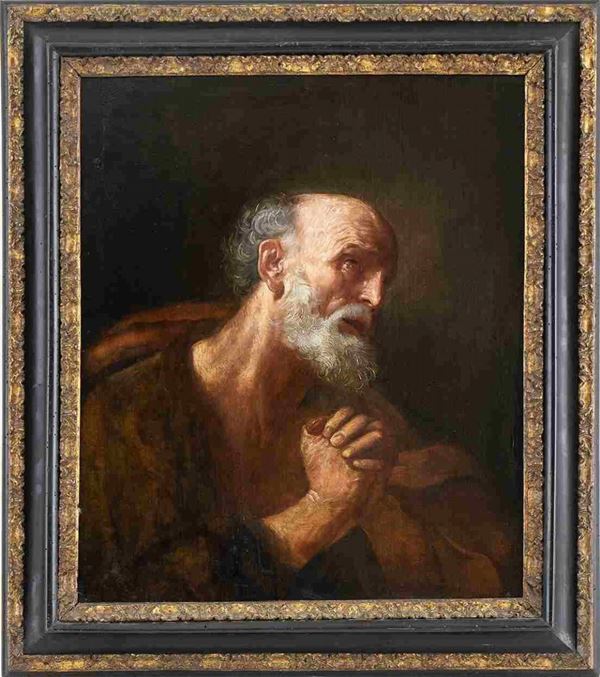 Guido Reni : San Pietro orante...  - Asta Dipinti e disegni antichi. Secoli XVI-XIX - Bertolami Fine Art - Casa d'Aste