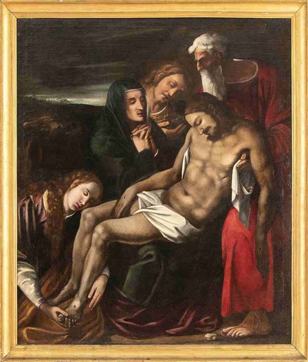 CERCHIA DI SCIPIONE PULZONE, FINE XVI / INIZIO XVII SECOLO - Compianto sul Cristo morto...