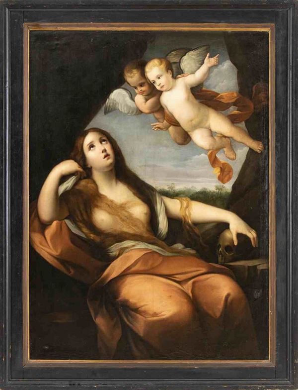 Guido Reni : Maddalena penitente...  - Asta Dipinti e disegni antichi. Secoli XVI-XIX - Bertolami Fine Art - Casa d'Aste