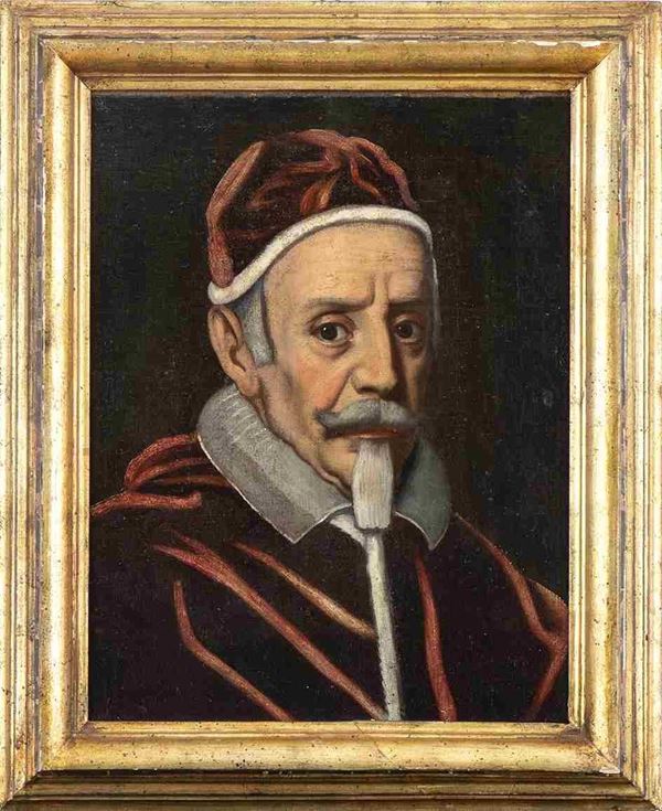 Scuola romana, seconda met&#224; XVI secolo - Ritratto del Cardinale Fabio Chigi (Papa Alessandro VII)...