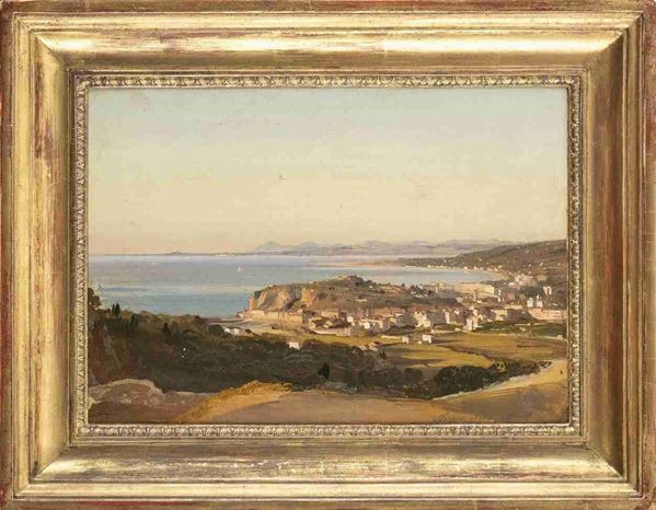 Ippolito Caffi : Veduta di Nizza da Villafranca ...  - Auction Dipinti e disegni antichi. Secoli XVI-XIX - Bertolami Fine Art - Casa d'Aste