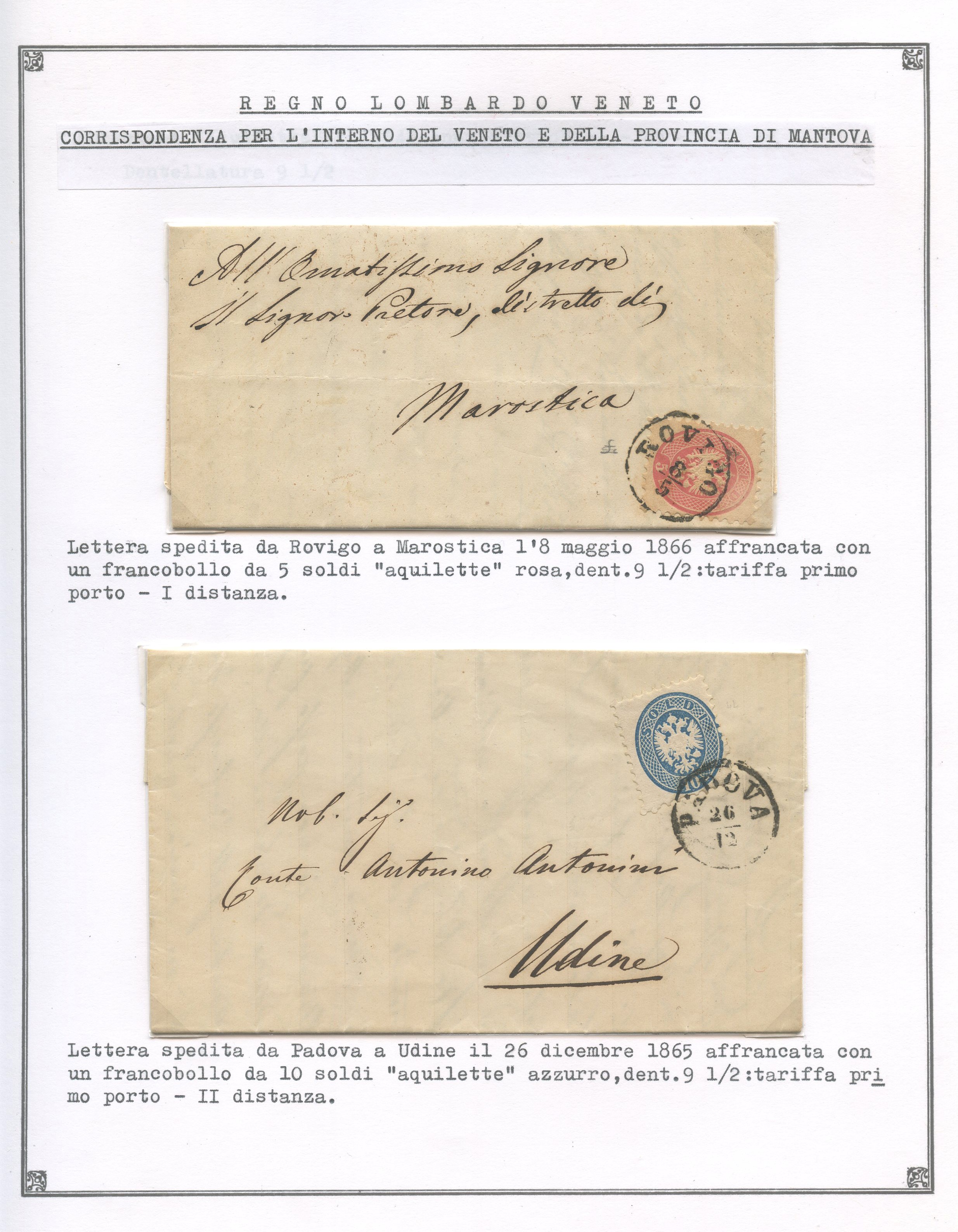 Lombardo-Veneto, III e IV emissione (1861) – insieme di francobolli