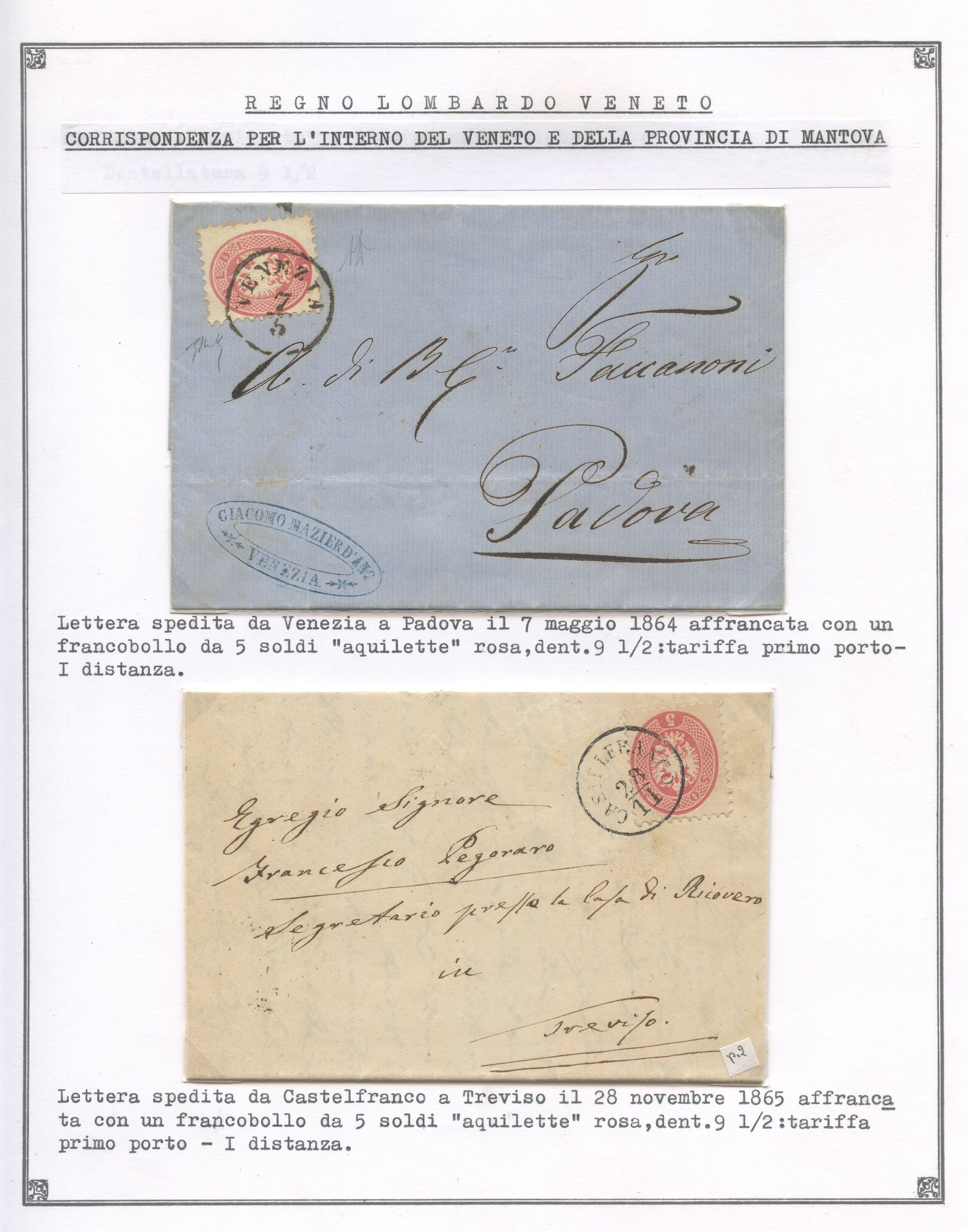 Lombardo-Veneto, III e IV emissione (1861) – insieme di francobolli