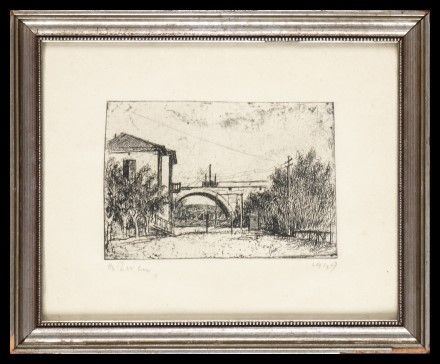 Scorcio di Roma, 1949...  - Auction Stampe antiche, moderne e carte geografiche - Bertolami Fine Art - Casa d'Aste