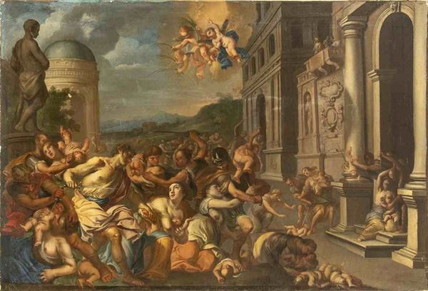 NICCOL&#210; BERRETTONI (Macerata, 1637 - Roma, 1682), ATTRIBUITO - La strage degli innocenti...
