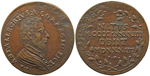 Giovanni Zanobi  Weber : Correggio  - Auction Plaquettes and Medals from the 14th to the 19th century - Bertolami Fine Art - Casa d'Aste