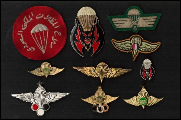 Lotto di 10 distintivi da paracadutista...