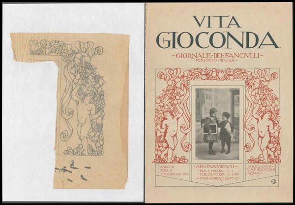 Anonimo del inizi '900 (Arnaldo Carnevali?) : Lotto di 33 disegni ...  - Auction Stampe antiche, moderne e carte geografiche - Bertolami Fine Art - Casa d'Aste