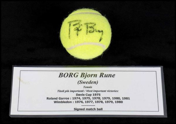 Borg, Bj&#246;rn Rune (Stoccolma, 6 giugno 1956) - Pallina da tennis, autografata...