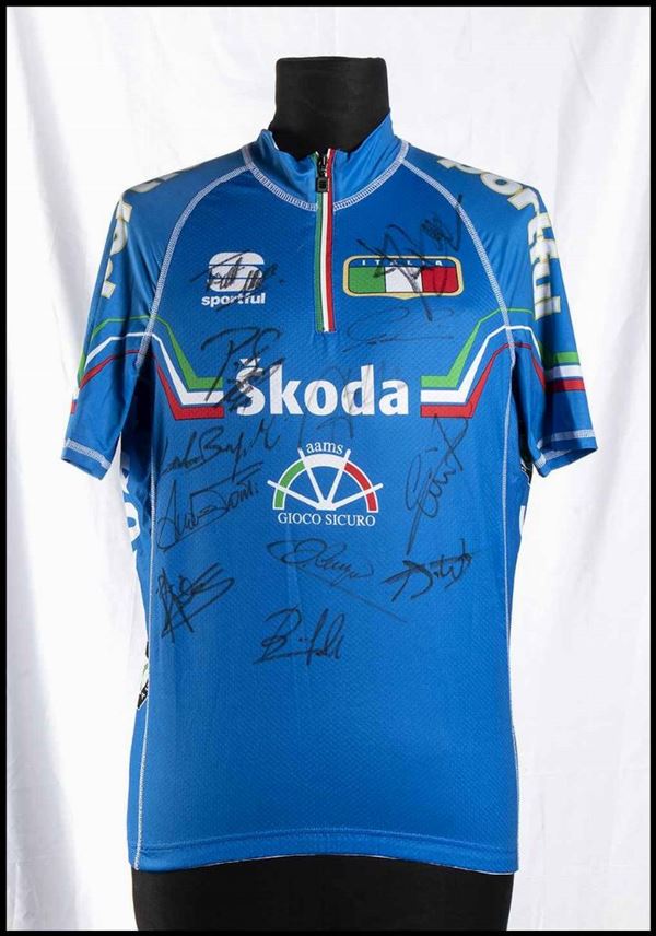Cunego, Damiano (Verona, 19 settembre 1981) - Maglia ciclismo Mondiali 2008 autografata...