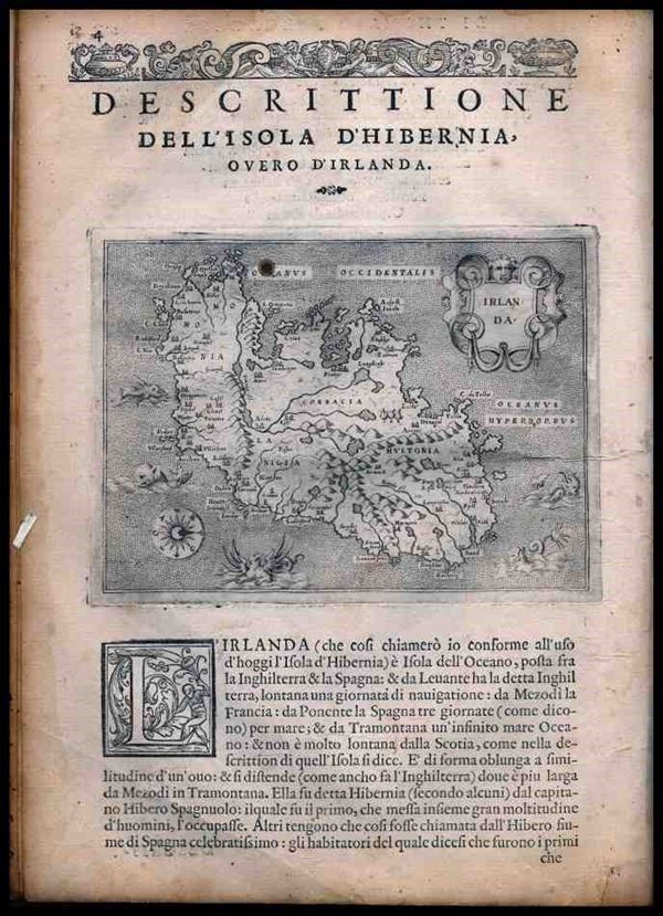 Girolamo Porro (1567-1599 (fl.)) : Descittione dell'isola d'Hibernia overo d'Irlanda...  - Asta Stampe antiche, moderne e carte geografiche - Bertolami Fine Art - Casa d'Aste