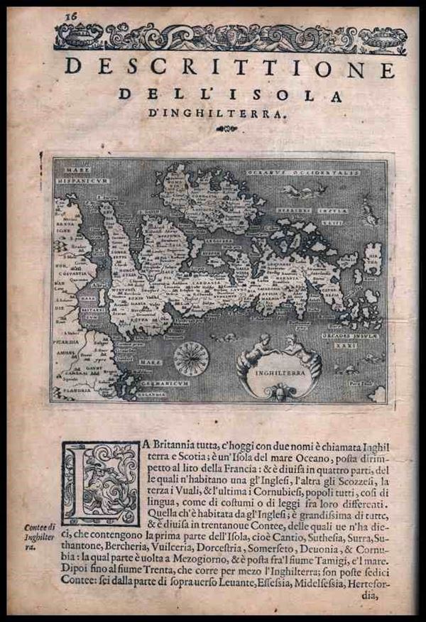 Girolamo Porro (1567-1599 (fl.)) : Descittione dell'isola d'Inghilterra...  - Auction Stampe antiche, moderne e carte geografiche - Bertolami Fine Art - Casa d'Aste