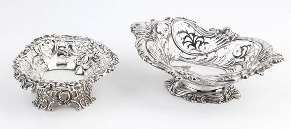 Thomas Alfred Slater, Walter Brindsley Slater &amp; Henry Arthur Holland,William Gibson &amp; John Langman - Two English Victorian sterling silver baskets - London 1896, mark of THOMAS ALFRED SLATER, WALTER BRINDSLEY SLATER & HENRY ARTHUR HOLLAND