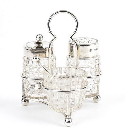 Cruet Edoardiana Inglese in Argento - Londra 1901, Maestri Argentieri Hukin & Heath, John Thomas ...