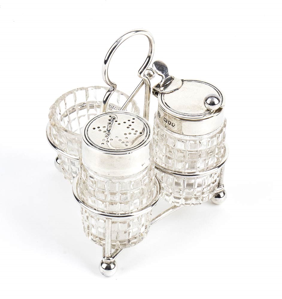Hukin & Heath, John Thomas Heath & John Hartswore Middleton - Cruet Edoardiana Inglese in Argento...