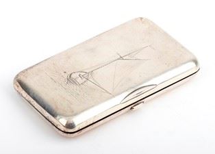 Portasigarette Russo in Argento - San Pietroburgo 1884-1898, Maestro Argentiere Mathias Klipelain...