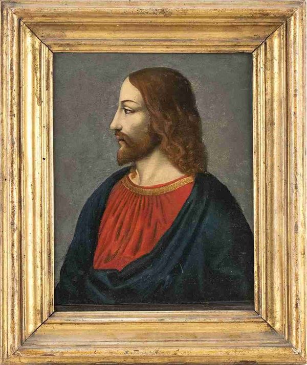 Busto di Cristo di profilo...  - Auction Dipinti e disegni antichi. Secoli XVI-XIX - Bertolami Fine Art - Casa d'Aste