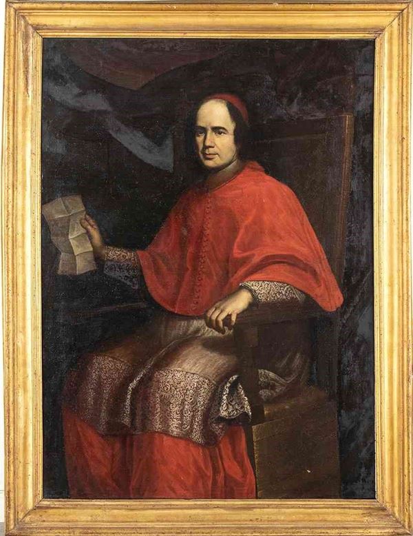 NICCOL&#210; LA PICCOLA (Crotone, 1727 - Roma, 1790), ATTRIBUITO : Ritratto di Cardinale Barnaba Niccolò Maria Luigi Chiaramonti (Papa Pio VII)...  - Asta Dipinti e disegni antichi. Secoli XVI-XIX - Bertolami Fine Art - Casa d'Aste