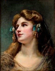 CESARE AUGUSTO DETTI (Spoleto, 1847 - Parigi, 1914) - Portrait of young lady