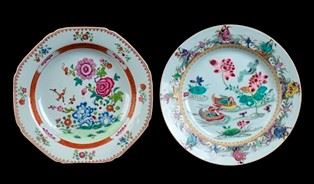 DUE PIATTI IN PORCELLANA &#8216;FAMIGLIA ROSA&#8217; - TWO ‘FAMILLE ROSE’ PORCELAIN DISHES