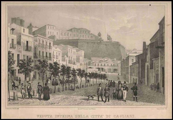 Veduta interna della città di Cagliari, 1832...