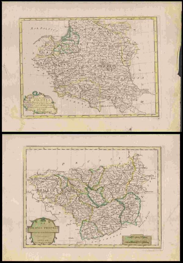 La Polonia. Lotto di due mappe, 1789...  - Asta Stampe antiche, moderne e carte geografiche - Bertolami Fine Art - Casa d'Aste