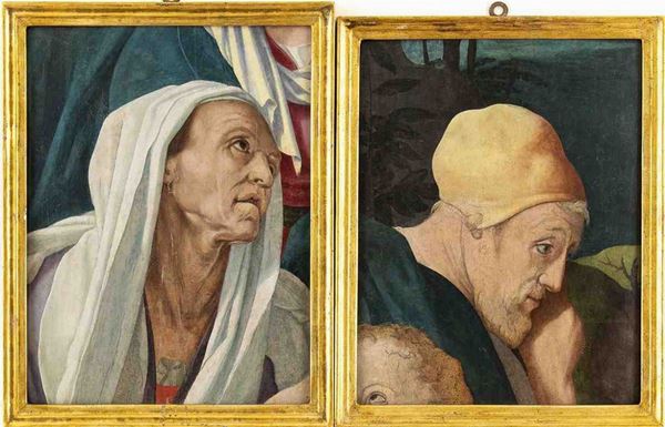 PITTORE FIORENTINO DELLA CERCHIA DI GIORGIO VASARI (Arezzo, 1511 - Firenze, 1574) : a) San Giuseppe; b) Santa Elisabetta - Coppia di frammenti da una perduta pala ...  - Auction Dipinti e disegni antichi. Secoli XVI-XIX - Bertolami Fine Art - Casa d'Aste