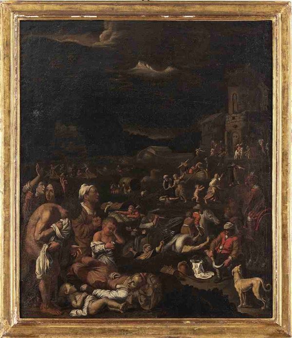 Carlo Saraceni : Il Diluvio Universale...  - Auction Dipinti e disegni antichi. Secoli XVI-XIX - Bertolami Fine Art - Casa d'Aste