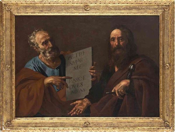 NICHOLAS TOURNIER (Montb&#233;liard, 1590 - Tolosa, 1638) : San Pietro e San Paolo...  - Auction Dipinti e disegni antichi. Secoli XVI-XIX - Bertolami Fine Art - Casa d'Aste