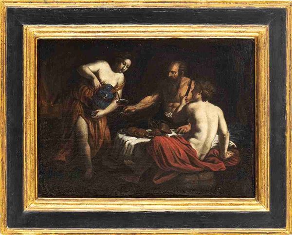 ALESSANDRO TURCHI DETTO L'ORBETTO (Verona, 1578 - Roma, 1649), ATTRIBUITO - Lot e le figlie...