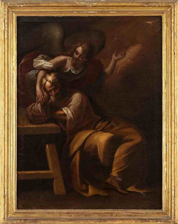 San Matteo e l'angelo...  - Auction Dipinti e disegni antichi. Secoli XVI-XIX - Bertolami Fine Art - Casa d'Aste