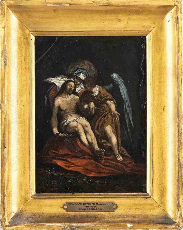 Artista veronese, XVIII secolo : Compianto su Cristo morto...  - Auction Dipinti e disegni antichi. Secoli XVI-XIX - Bertolami Fine Art - Casa d'Aste