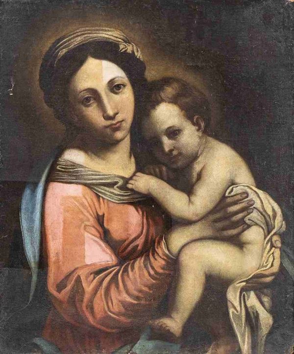 Giovanni Battista Salvi Sassoferrato : Madonna con Bambino...  - Auction Dipinti e disegni antichi. Secoli XVI-XIX - Bertolami Fine Art - Casa d'Aste