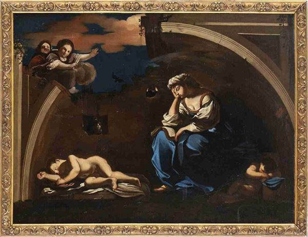 Giovanni Francesco Barbieri Guercino : Allegoria della Notte...  - Auction Dipinti e disegni antichi. Secoli XVI-XIX - Bertolami Fine Art - Casa d'Aste