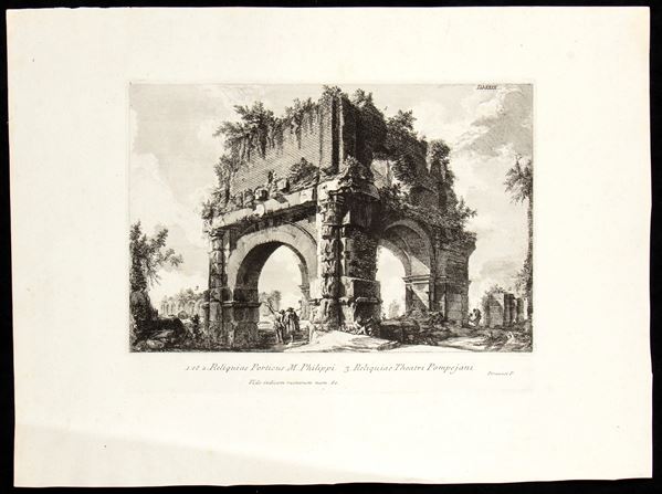 Giovanni Battista Piranesi : Reliquiae Porticus M. Philippi  - Asta Stampe antiche e moderne, fotografia, matrici e carte geografiche - Bertolami Fine Art - Casa d'Aste