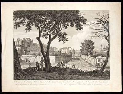 A View Of The Palatine Hill, The Aqueduct Of The Acqua Claudia The Ampitheatre