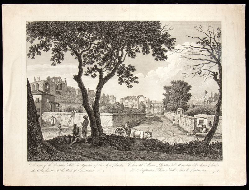 Carlo Labruzzi - A View Of The Palatine Hill, The Aqueduct Of The Acqua Claudia The Ampitheatre