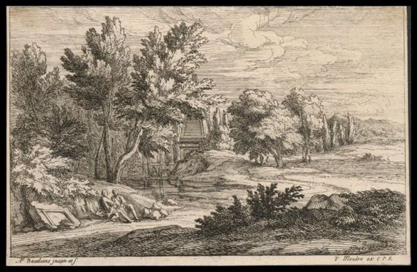 Adriaen Fransz Boudewijns - Paesaggio con due figure...