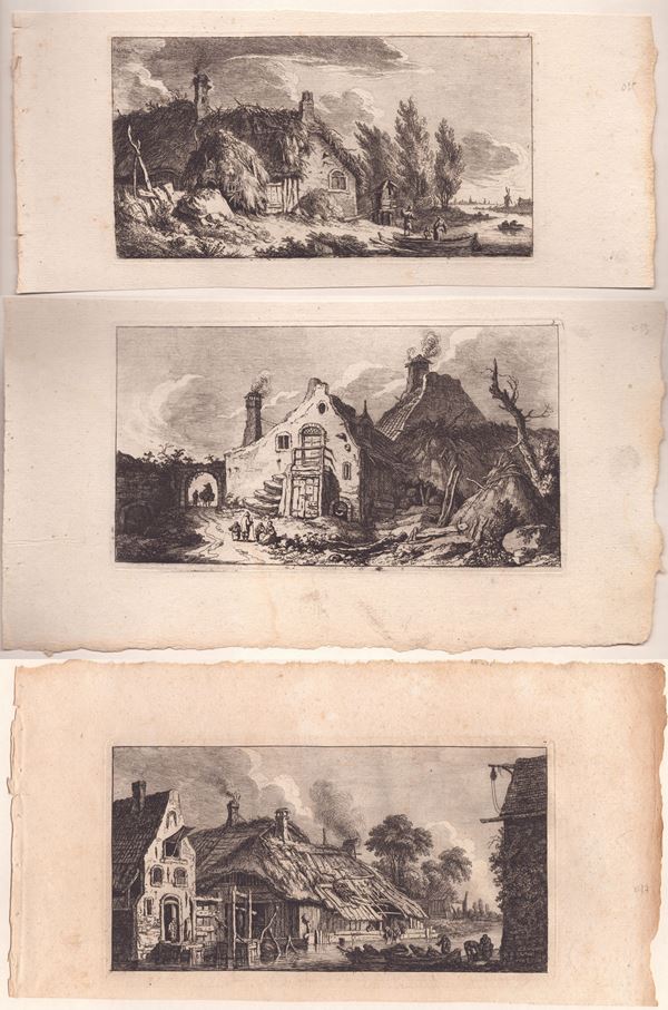 Franz Edmund Weirotter - Three landscapes with huts