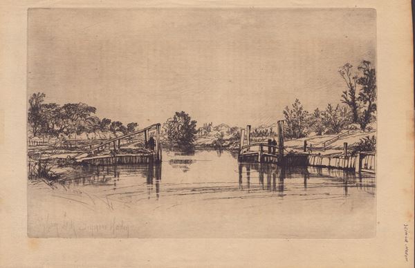 Francis Seymour Haden (1818-1910) - Veduta di fiume