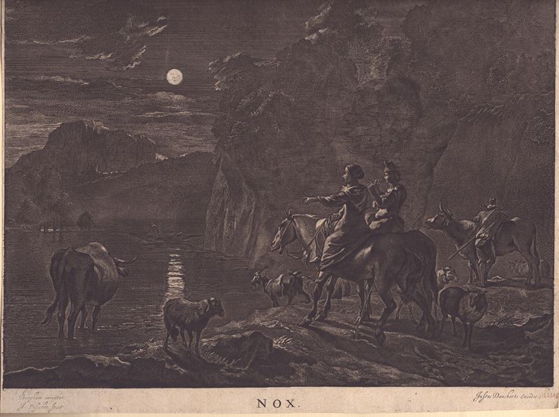 Johannes Visscher (1633-1712) da Nicolaes Berchem (1621-1683) - Nox