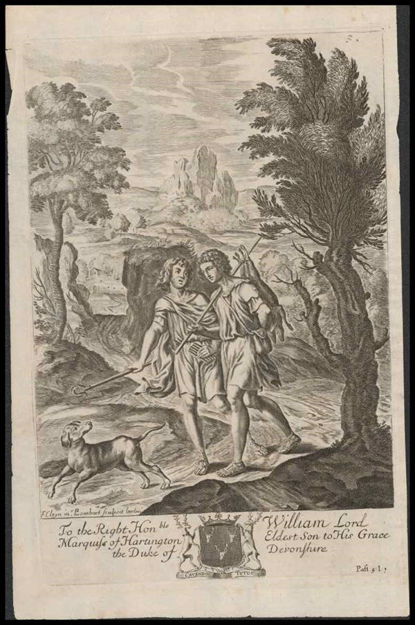 Pierre Lombart (1612-1681) da Francis Cleyn (1582-1658) - Due figure in paesaggio ...