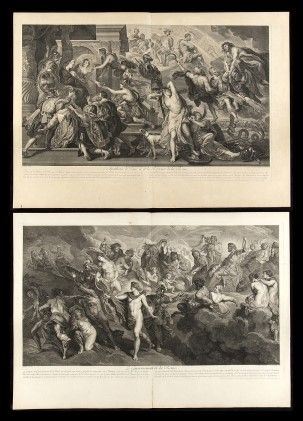 Jean Marc Nattier (1685-1766) da Rubens - La Gallerie du Palais du Luxembourg -- lotto di 2 tavole ...