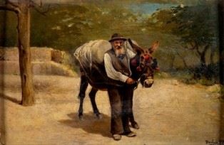 Peasant with donkey, 1889...
