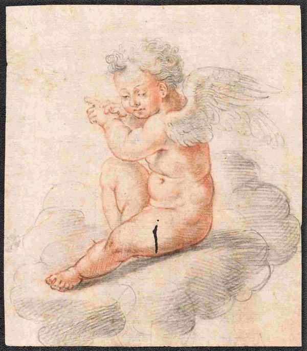 Angioletto su una nube...  - Asta Dipinti e disegni antichi. Secoli XVI-XIX - Bertolami Fine Art - Casa d'Aste