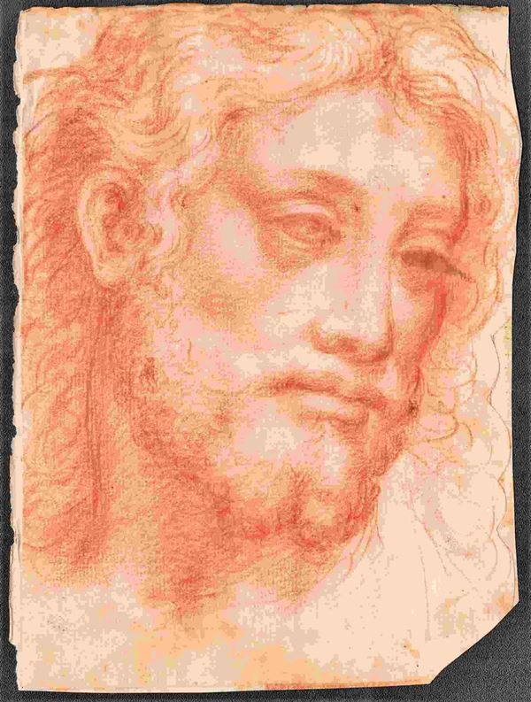 Scuola toscana, XVI - XVII secolo : Testa di Cristo...  - Auction Dipinti e disegni antichi. Secoli XVI-XIX - Bertolami Fine Art - Casa d'Aste