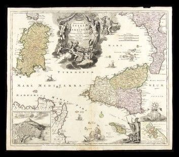 Johann Baptist Homann (1664-1724) : Regnorum Siciliae et Sardiniae nec non Melitae seu Maltae Insula cum adjectis I...  - Auction Stampe antiche, moderne e carte geografiche - Bertolami Fine Art - Casa d'Aste